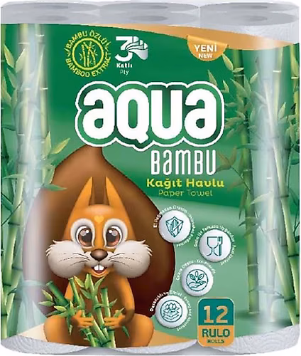 Aqua Bambu 3 Katlı 12'li Kağıt Havlu