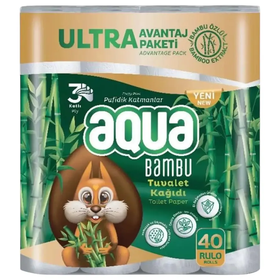 Aqua Bambu 3 Katlı 40'lı Tuvalet Kağıdı