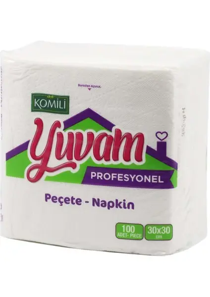 Komili Yuvam - Lüks Kare Servis Peçete 30X30 - 100'LÜ 3 Adet