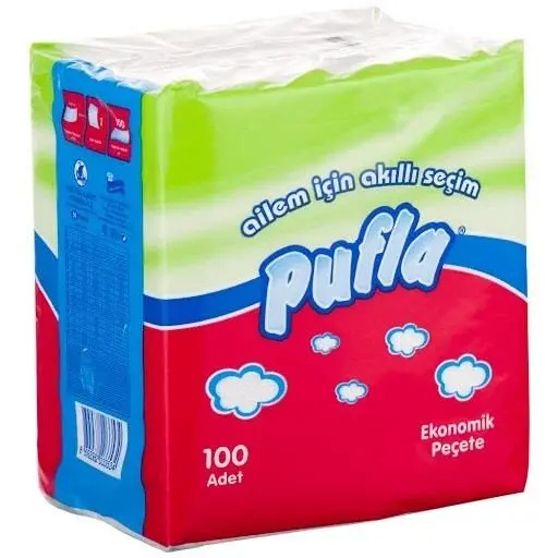 Pufla Kare Peçete 100'lü 3 Adet