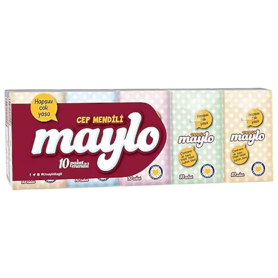 Maylo 10'lu Paket 100 Yaprak Kağıt Cep Mendili