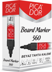 Picador Beyaz Tahta Kalemi 560 Yuvarlak Uç Siyah 10 Lu