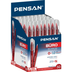 Pensan Tükenmez Kalem 2270 Büro 1 MM Kırmızı 50 Li