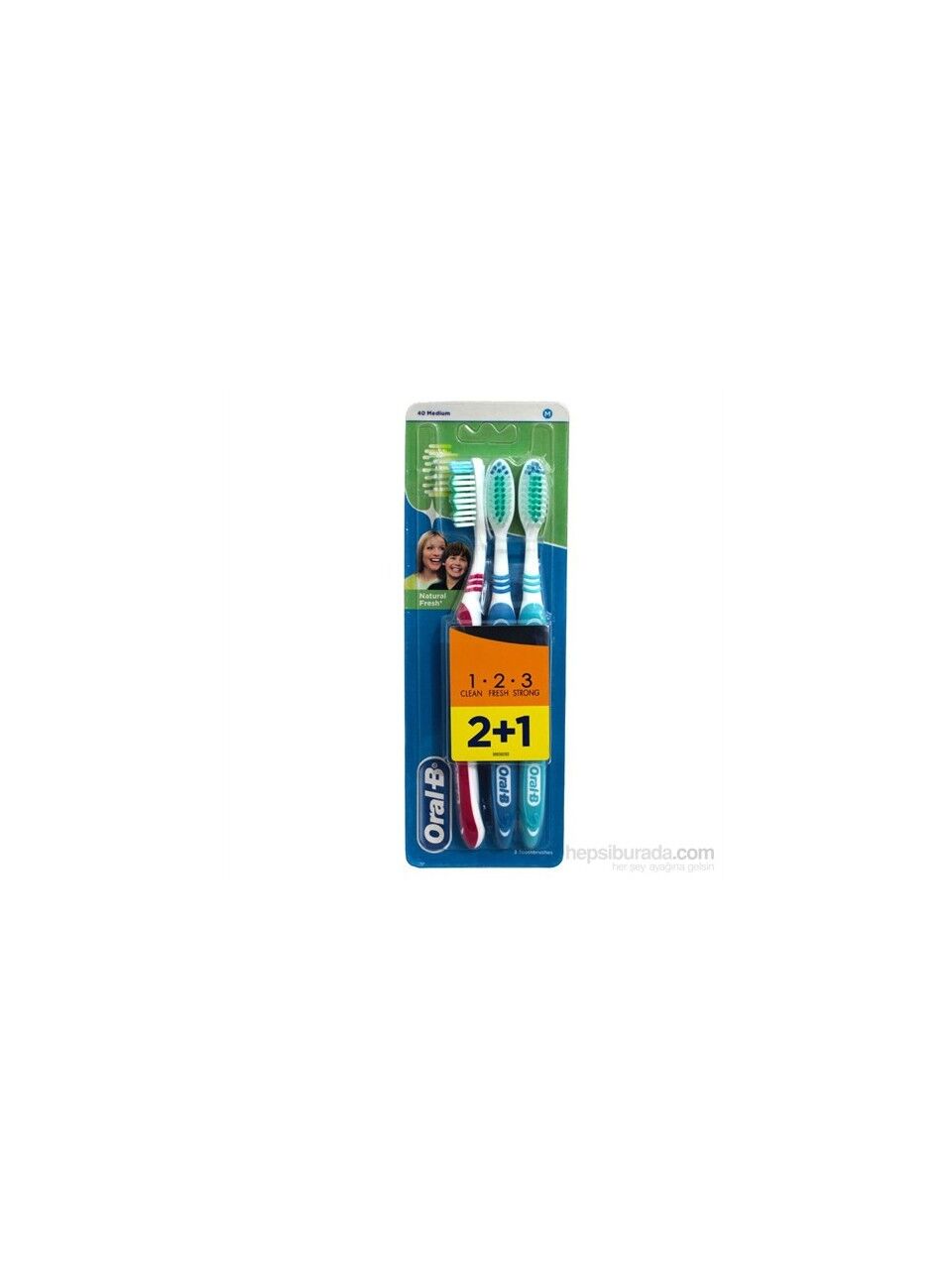 Oral-B Natural Fresh 2+1 Diş Fırçası