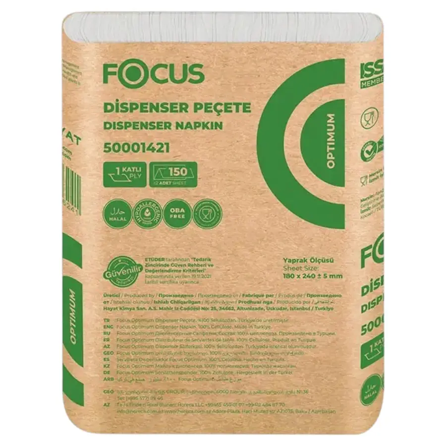 Focus Optimum Dispenser Peçete 150'li 18 Paket