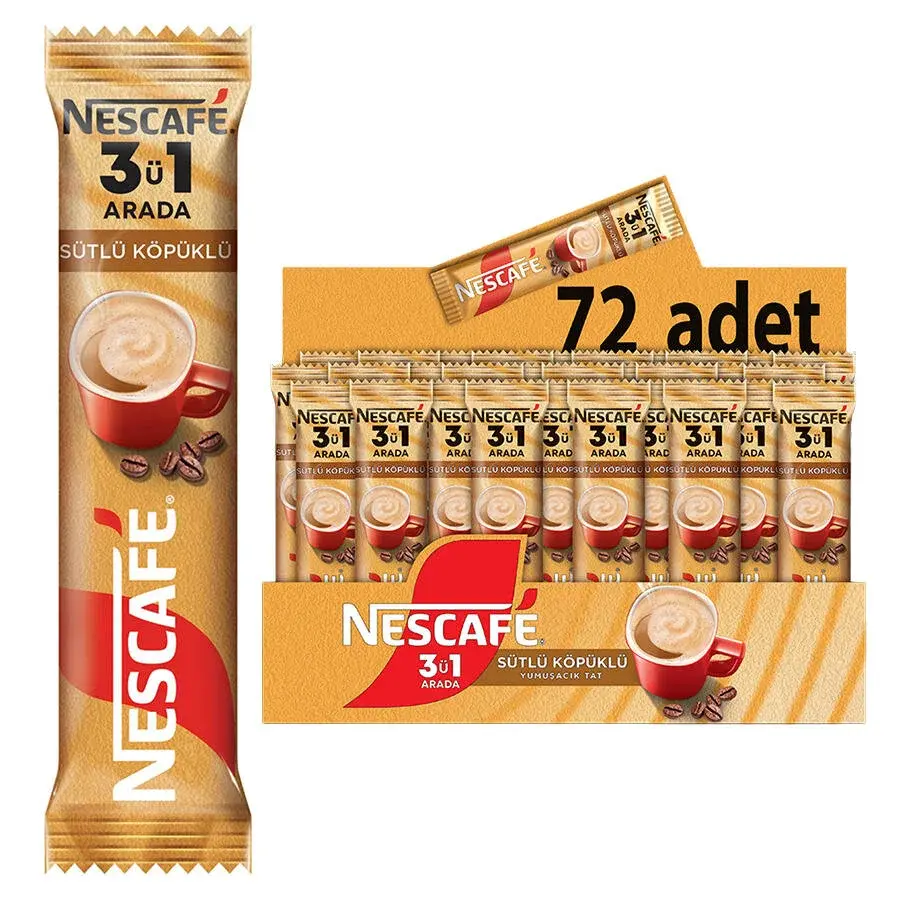 Nescafe 3'ü 1 Arada Sütlü Köpüklü 17,5 gr 72'li