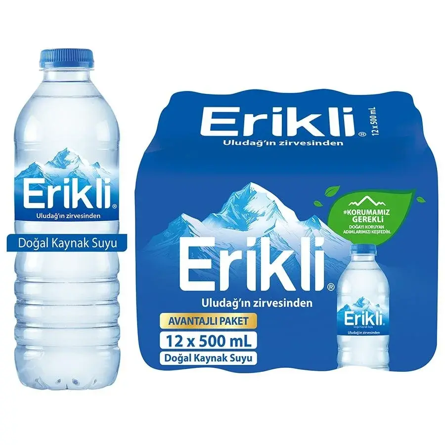 Erikli Doğal Kaynak Suyu 500 ml Pet Şişe 12'li