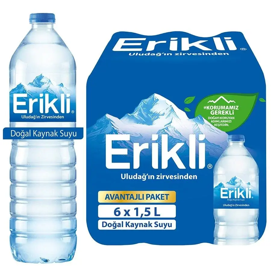 Erikli Doğal Kaynak Suyu 1,5 litre Pet Şişe 6'lı