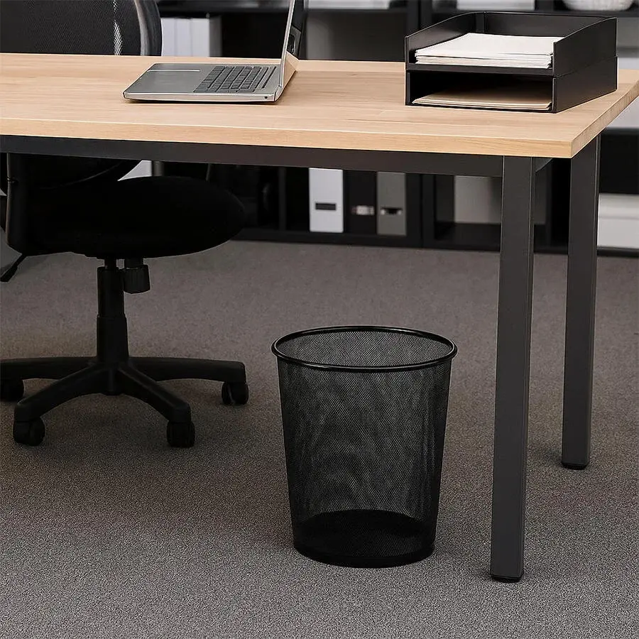 Metal Delikli Çöp Kovası Siyah 11 lt