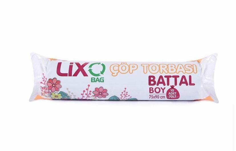 Lixo-Bag Battal Boy Çöp Poşeti 75*90 cm 10 Lu Rulo