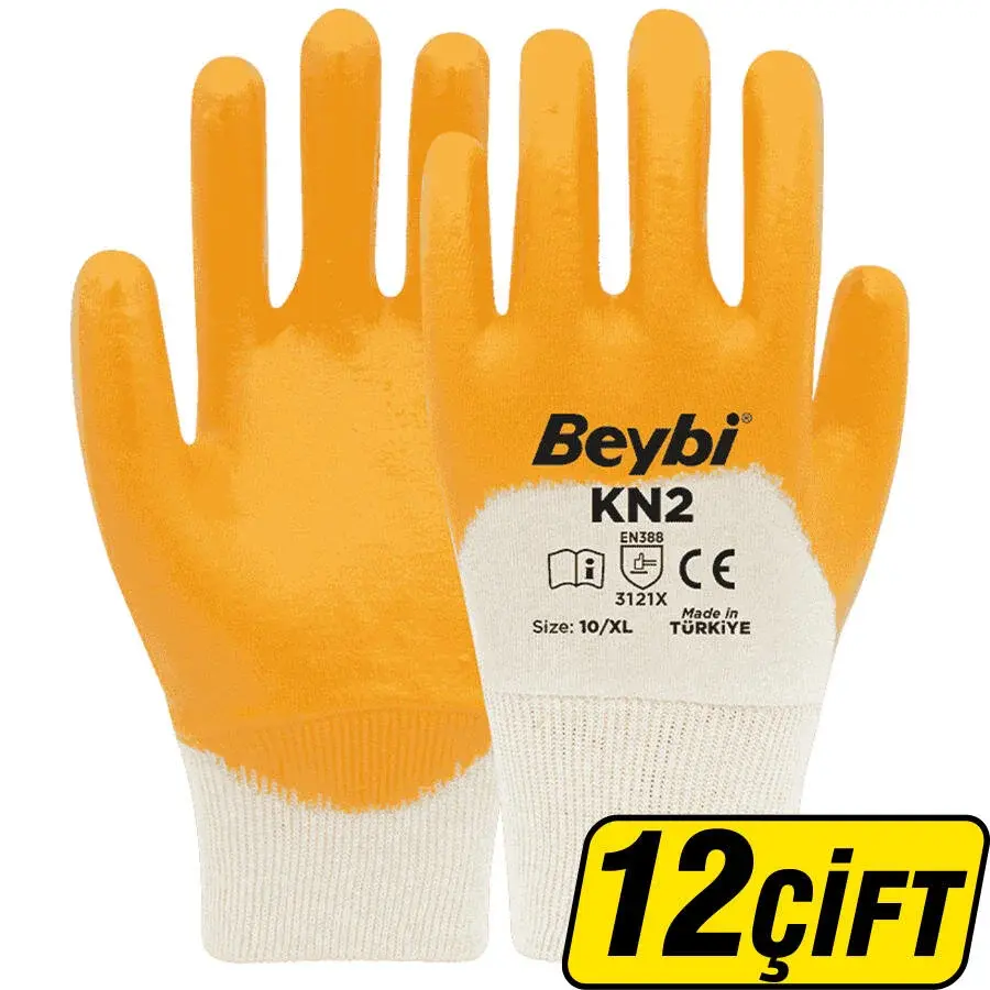 Beybi KN2 Nitril Eldiven Sarı No:10