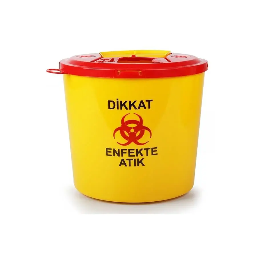 Tıbbi Atık Plastik Çöp Kovası 10 lt