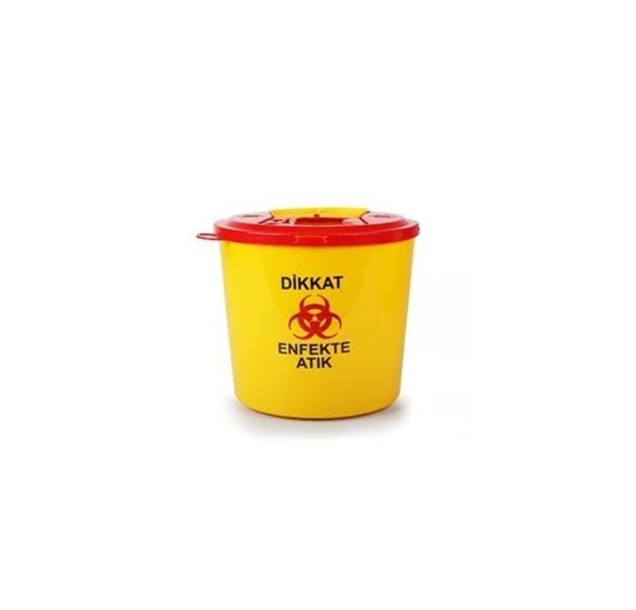 Tıbbi Atık Plastik Çöp Kovası 1.3 lt
