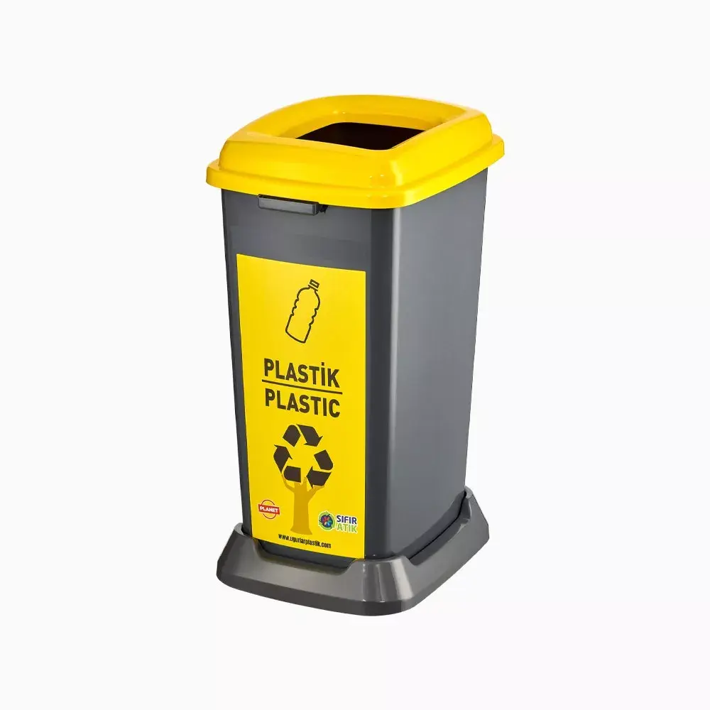 Planet Yeni Geri Dönüşüm Çöp Kovası Plastik Atık 70 lt