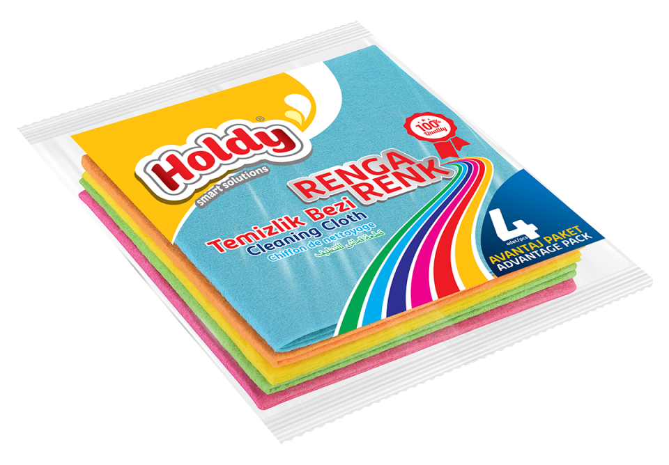 Holdy Rengarenk Temizlik Bezi 4'lü