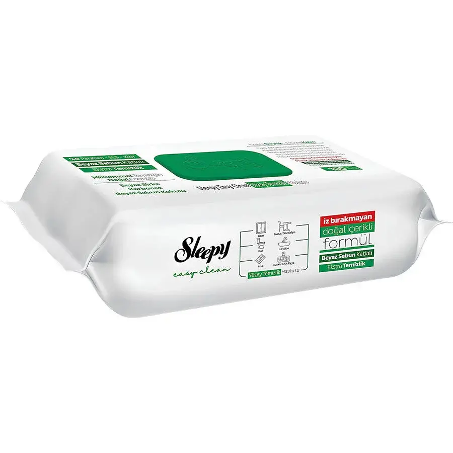Sleepy Easy Clean Beyaz Sabun Katkılı Yüzey Temizlik Havlusu 100 Yaprak