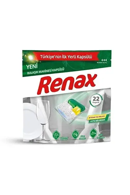 RENAX Bulaşık Makinesi Kapsülü Hepsi Bir Arada 22 Li