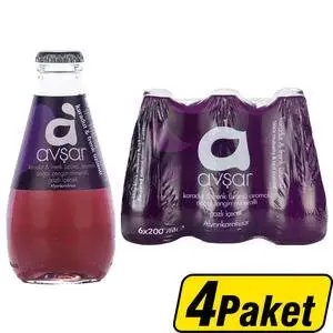 Avşar Karadut & Frenk Üzümü Aromalı Maden Suyu  200 ml X 24 Adet