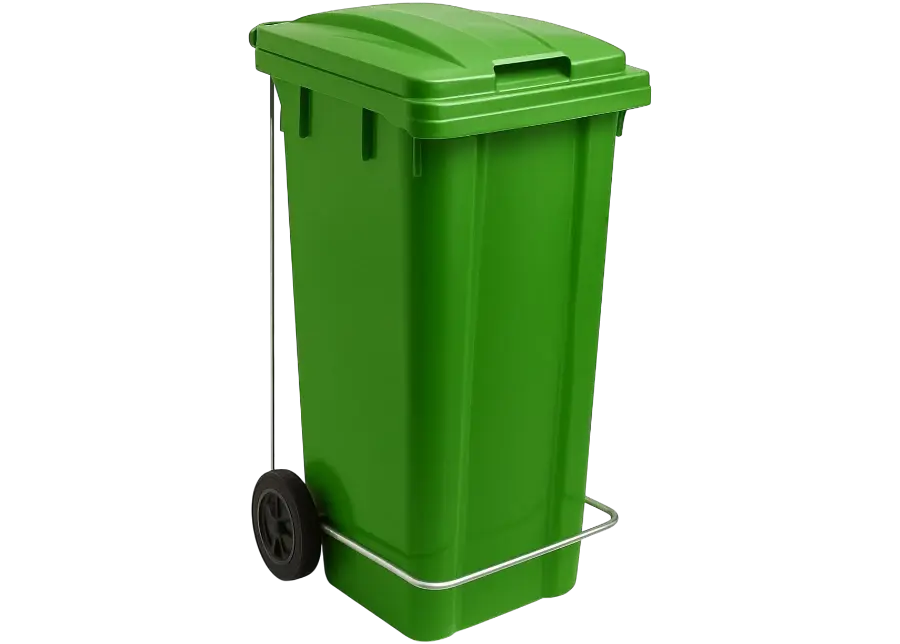 Plastik Çöp Kovası Pedallı 120 Lt YEŞİL
