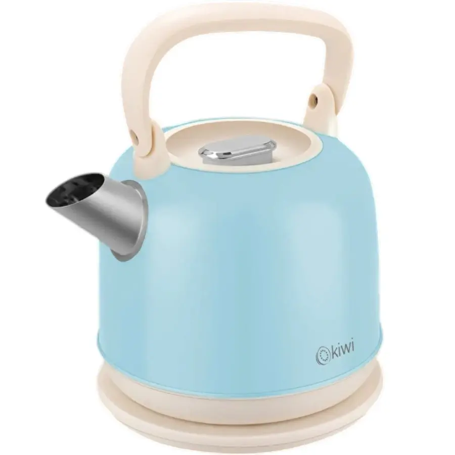 Kiwi Paslanmaz Çelik Retro Su Isıtıcı Kettle 2,2 Litre Mavi