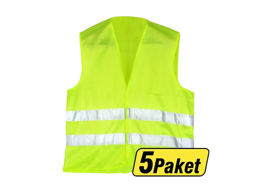 Reflektörlü İkaz Yeleği Sarı XL 5'Li Paket